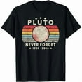 thumbnail image 1 of Never Forget Pluto Shirt. Retro Style Funny Space Science T-Shirt,Black, S-5XL, 1 of 5