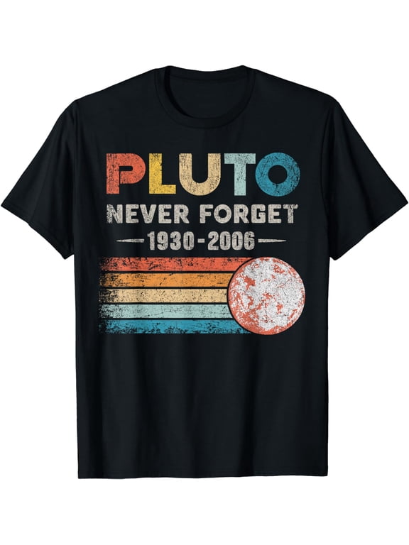 Never Forget Pluto Shirt Retro Style Funny Space Science T-Shirt
