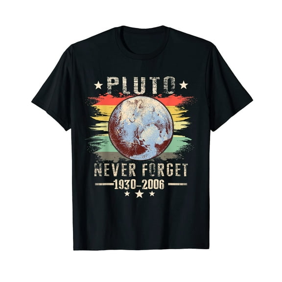 Never Forget Pluto Shirt for Men Women Retro Style Funny Space Science T-Shirt