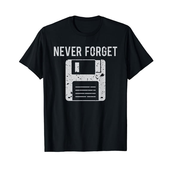 Never Forget Retro Floppy Disk Old School Nostalgic 90s Gift T-Shirt