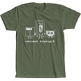thumbnail image 1 of Never Forget Music Cassette VHS Tape Floppy Disk Retro Vintage Distressed T-Shirt, 1 of 3