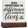 thumbnail image 1 of Never Forget The Difference You Make Sign Wood Desk Sign Decor Thank You Ceramic Table Sign Home Decorations Gift For Employee Teacher Coworker Nurse, 1 of 6