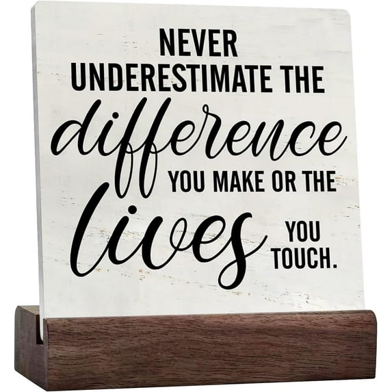 Never Forget The Difference You Make Sign Wood Desk Sign Decor Thank You Ceramic Table Sign Home Decorations Gift For Employee Teacher Coworker Nurse