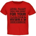 thumbnail image 1 of Never Forget Those Who Fought For Your Rights Military Toddler T Shirt Red 2T, 1 of 1