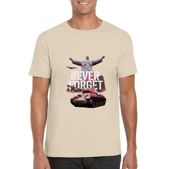 Never Forget WWII Tank Memorial Military History Veteran T-Shirt, for men & women, up to size 5XL