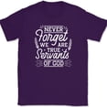 thumbnail image 1 of Never Forget We Are True Servants of God T-Shirt Funny Humor Novelty Tee - Purple, 3XL, 1 of 1