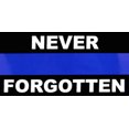 thumbnail image 1 of Never Forgotten Thin Blue Line Police Memorial Vinyl Decal Bumper Sticker, 1 of 1