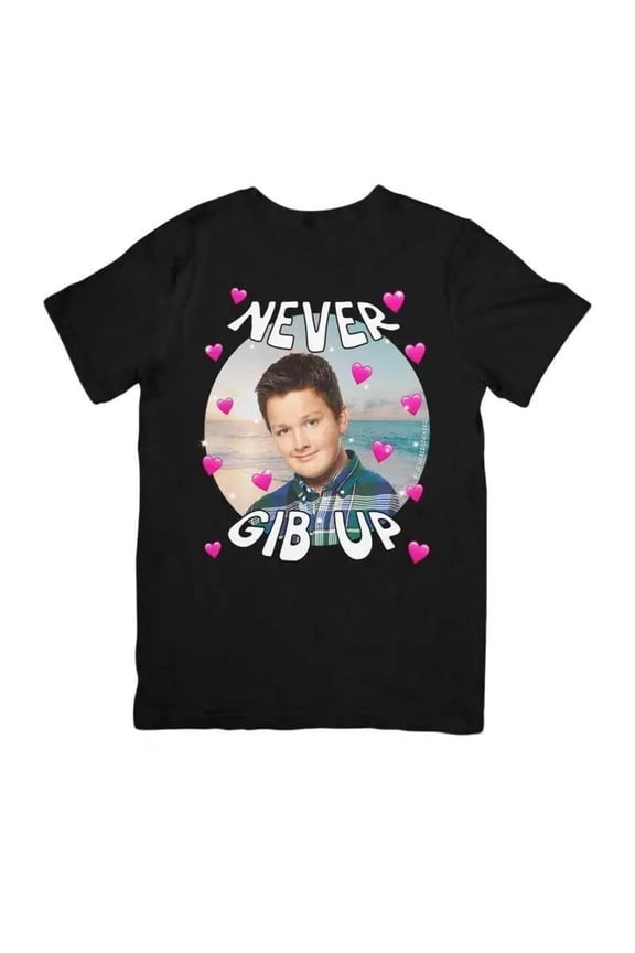 Never Gib Up - Gibby iCarly Joke Funny Gen Z Shirt Dank Meme Humor Nickelodeon Top Menswear Streetwear Shortsleeve Crewneck Tropical Casual Tshirt
