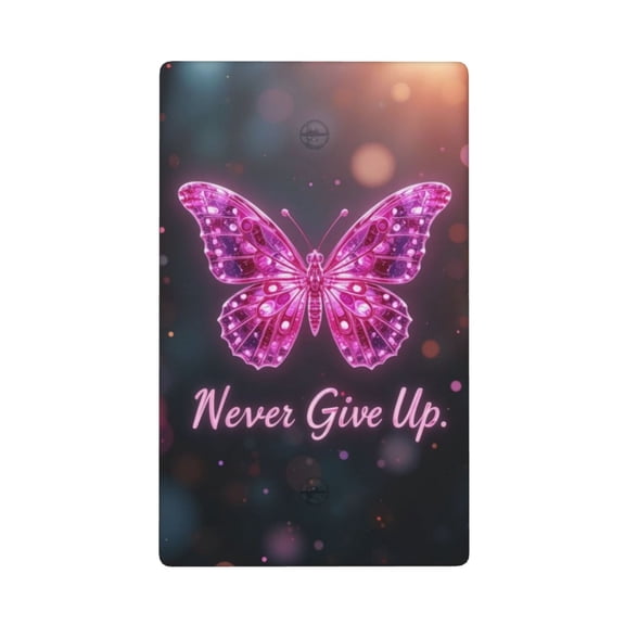 Never Give Up Decorative Blank Wall Plate Cover, Polycarbonate Switch Plate
