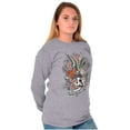 thumbnail image 1 of Never Give Up Fight Skull Tattoo Long Sleeve TShirt Men Women Brisco Brands M, 1 of 6