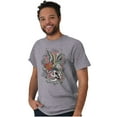 thumbnail image 1 of Never Give Up Fight Skull Tattoo Plus Size Crewneck Graphic Tee Shirt Brisco Brands 3X, 1 of 5
