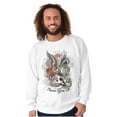 thumbnail image 1 of Never Give Up Fight Skull Tattoo Unisex Plus Fleece Graphic Sweatshirt Brisco Brands 2X, 1 of 5