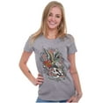 thumbnail image 1 of Never Give Up Fight Skull Tattoo Womens Fitted Plus Size Graphic Tee Brisco Brands 3X, 1 of 5