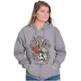 thumbnail image 1 of Never Give Up Fight Skull Tattoo Zip Up Hoodie Men's Women's Brisco Brands L, 1 of 6