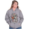 thumbnail image 1 of Never Give Up Fight Skull Tattoo Zip Up Hoodie Men's Women's Brisco Brands X, 1 of 6