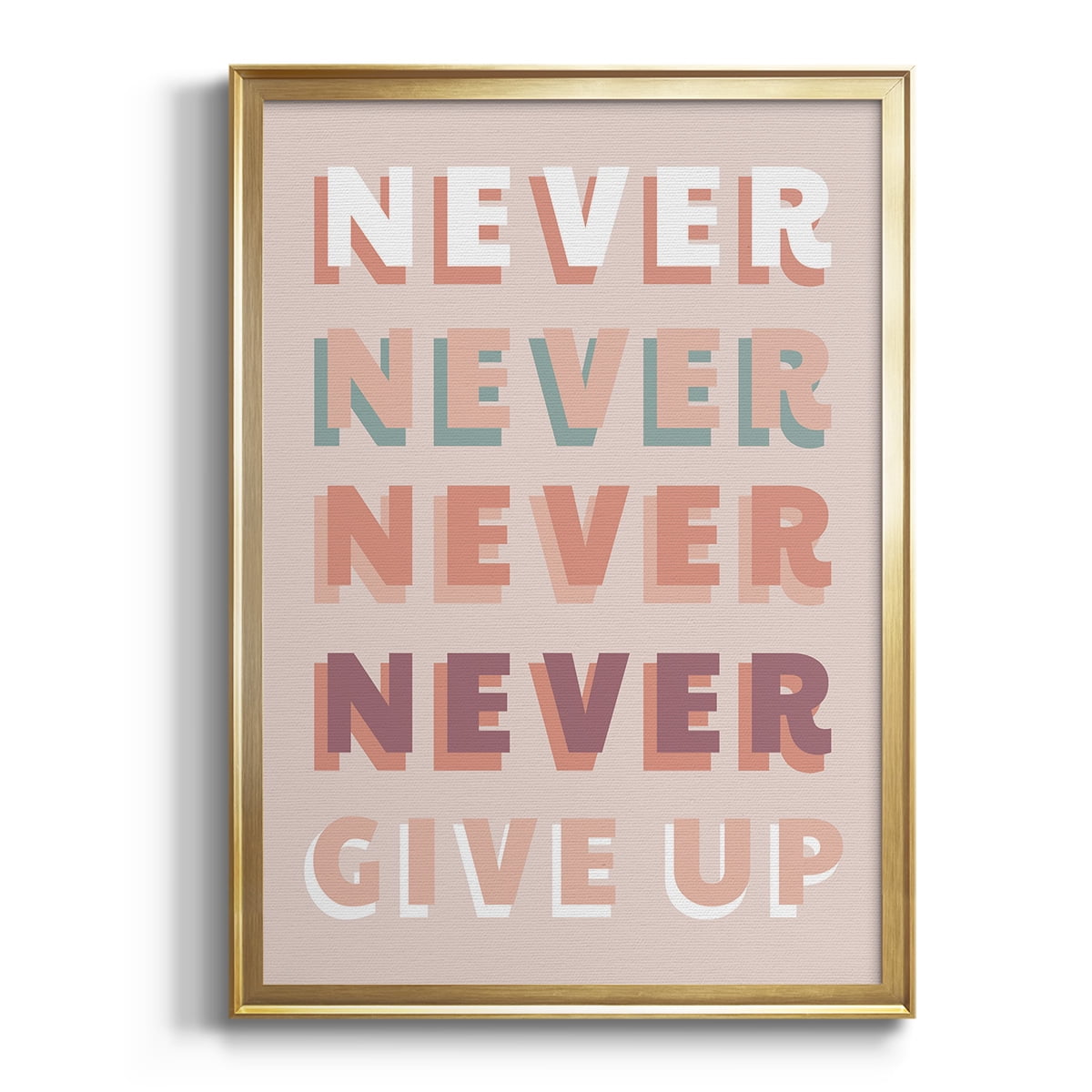 Never Give Up Premium Framed Print - Ready to Hang