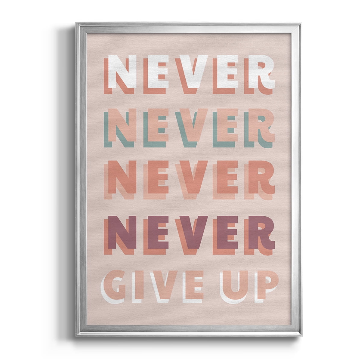 Never Give Up Premium Framed Print - Ready to Hang