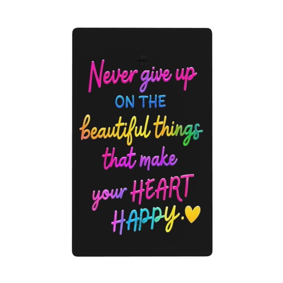 Never Give Up Quote Decorative Blank Wall Plate Cover, Polycarbonate Switch Plate