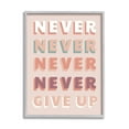 thumbnail image 1 of Never Give Up Retro Words Inspirational Graphic Art Gray Framed Art Print Wall Art, 1 of 7