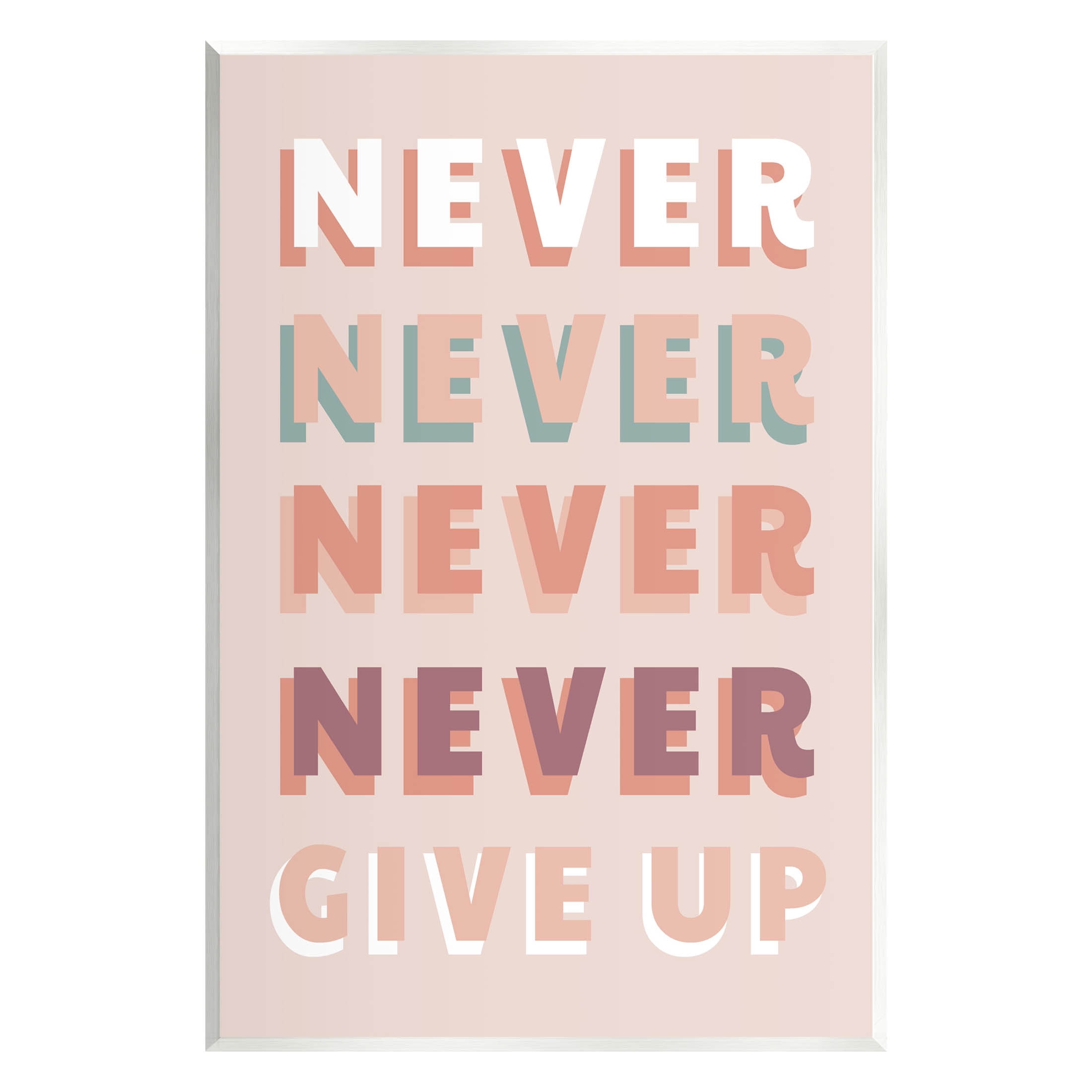 Never Give Up Retro Words Inspirational Graphic Art Unframed Art Print Wall Art
