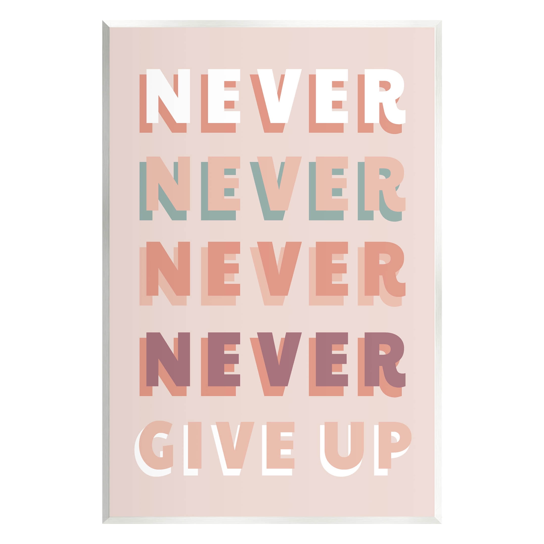 Never Give Up Retro Words Inspirational Graphic Art Unframed Art Print Wall Art
