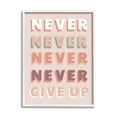 thumbnail image 1 of Never Give Up Retro Words Inspirational Graphic Art White Framed Art Print Wall Art, 1 of 8