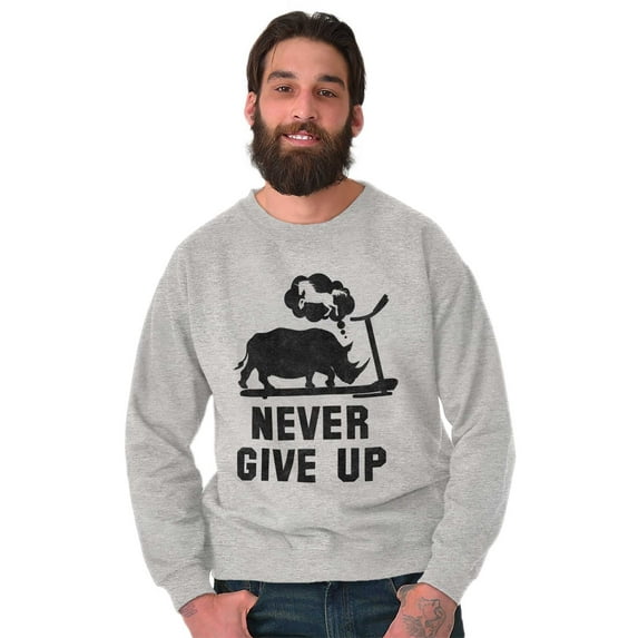 Never Give Up Rhino to Unicorn Gym Unisex Plus Fleece Graphic Sweatshirt Brisco Brands 3X