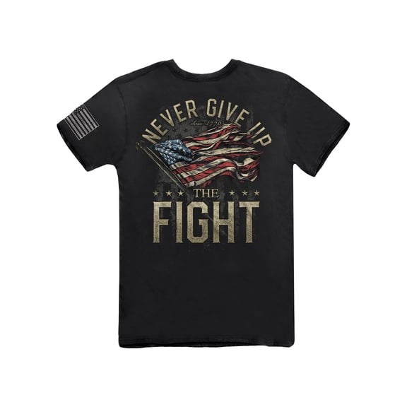 Never Give Up The Fight U.S. Flag Graphic T-Shirt