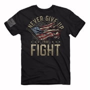 Never Give Up The Fight U.S. Flag Short Sleeve T-Shirt
