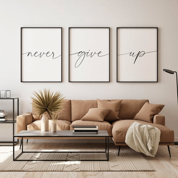 Never Give Up Wall Art Prints, Motivation, Quote, Typography, Inspirational Saying, Inspirational Office And Bedroom Decor