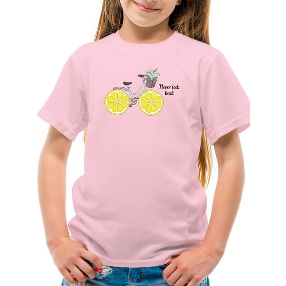 Never Look Back Lemon Bicycle T-Shirt Juniors -Image by Shutterstock,  Medium