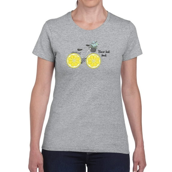 Never Look Back Lemon Bicycle T-Shirt Women -Image by Shutterstock, Female XX-Large