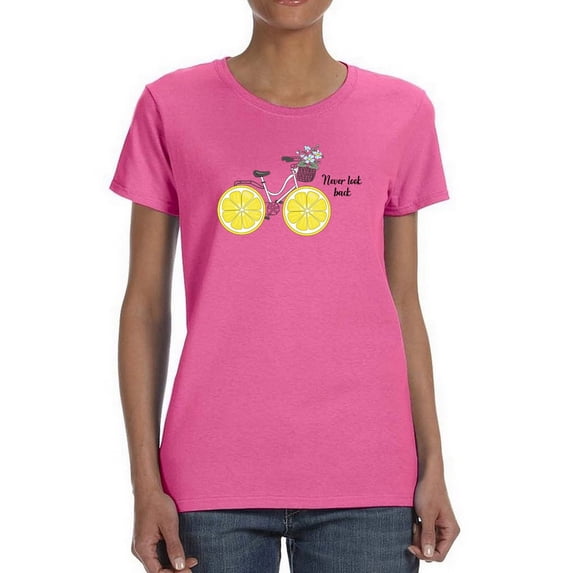 Never Look Back Lemon Bicycle T-Shirt Women -Image by Shutterstock, Female x-Large