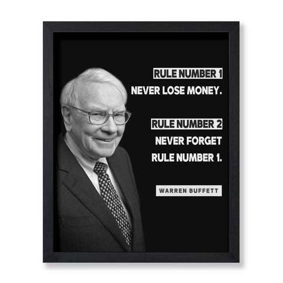 Never Lose Money Warren Buffett Print Motivational Art Positive Quotes Art Inspiring Decor For Living Room Office