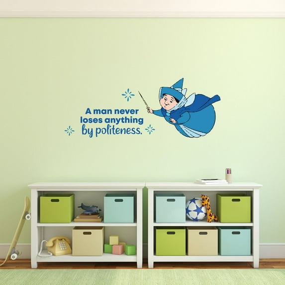 Never Loses Fairy Godmother Quote Cartoon Quotes Decors Wall Sticker Art Design Decal for Girls Boys Kids Room Bedroom Nursery Kindergarten Home Decor Stickers Wall Art Vinyl Decoration (12x20 inch)
