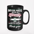 thumbnail image 1 of Never Mess With A Farmer. Fun, Black 15oz Ceramic Mug, 1 of 5