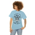 thumbnail image 1 of Never Ride Faster than your Angel Motorcycle Unisex Heavy Cotton Tee, 1 of 9