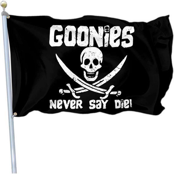 Never Say Die Flag 3x5 Ft Funny American Pirate Flags for Boat Room Guys College Dorm Office Bedroom Meme Flag Man Cave Wall Art Decor Banner Tapestry Gifts