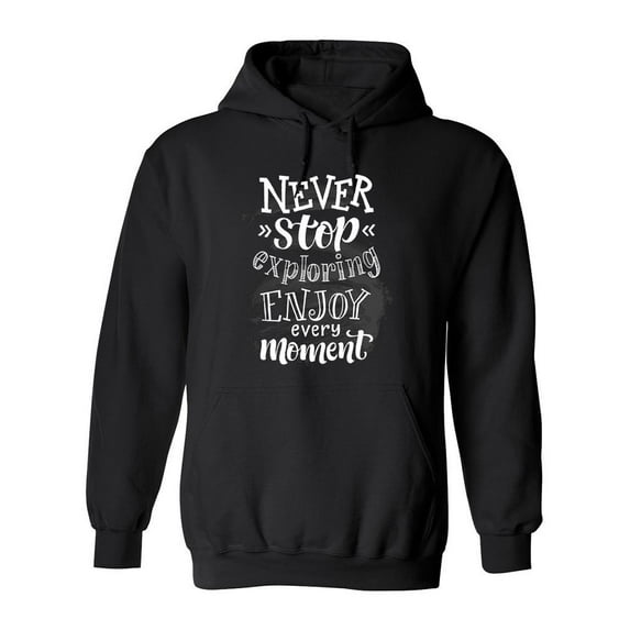 Never Stop Exploring. Hoodie Men -Image by Shutterstock, Male 5X-Large