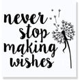thumbnail image 1 of Never Stop Making Wishes Vinyl Lettering Art Inspirational Wall Decals, 23x19-Inch Black, 1 of 6