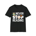 thumbnail image 1 of Never Stop Reading Halloween Festive T-Shirt, 1 of 4