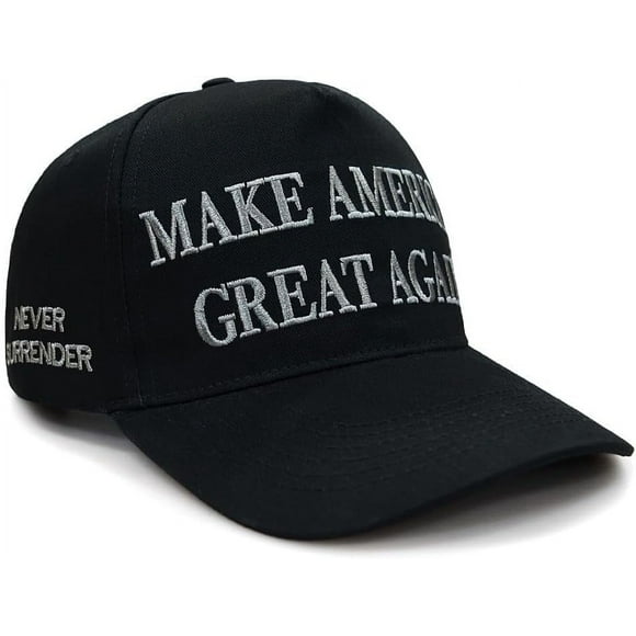Never Surrender MAGA Hat, 2024 America Great Black Hat USA Embroidered Adjustable Baseball Cap, Musk's MAGA Hat