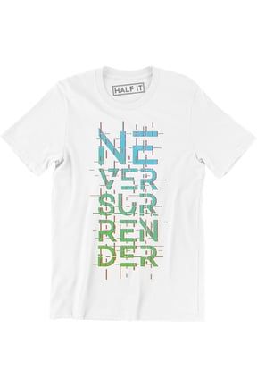 Never Surrender Typography - Motivational Quotes Men's T-Shirt