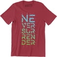 thumbnail image 1 of Never Surrender Typography - Motivational Quotes Men's T-Shirt, 1 of 4