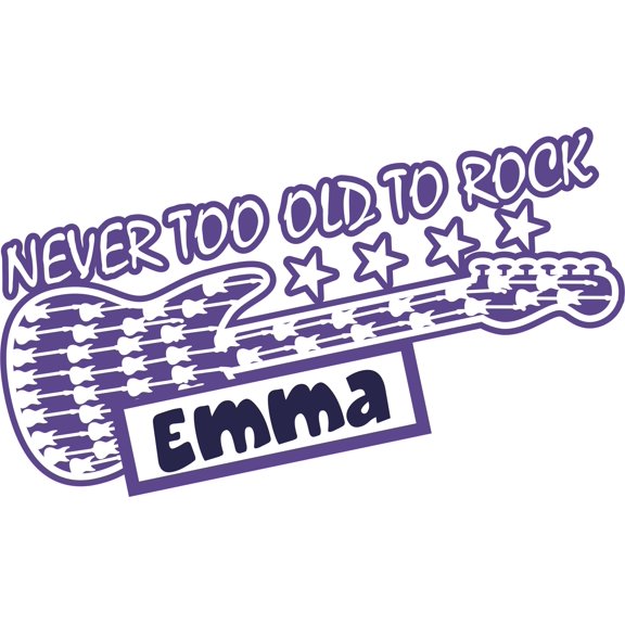 Never Too Old To Rock Star Guitar Customized Wall Decal - Custom Vinyl Wall Art - Personalized Name - Baby Girls Boys Kids Bedroom Wall Decal Room Decor Wall Stickers Decoration Size (12x20 inch)