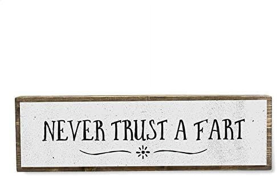 Never Trust A Metal Wood Sign Light Cute & Funny Wall Bathroom