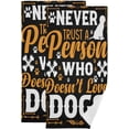 thumbnail image 1 of Never Trust A Person Who Doesn't Love Dogs Kitchen Hand Towels 2 PCS, Puppy Quote Fingertip Bath Towels Ultra Soft and Highly Absorbent, Decorative Face Towels Dish Washcloths, 28.3"x14.4", 1 of 4