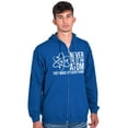 thumbnail image 1 of Never Trust An Atom Science Nerd Joke Unisex Fleece Graphic Zip Up Hoodie Brisco Brands 5X, 1 of 6