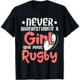 thumbnail image 1 of Never Underestimate A Girl Who Plays Rugby - Sports Lover T-Shirt, 1 of 5