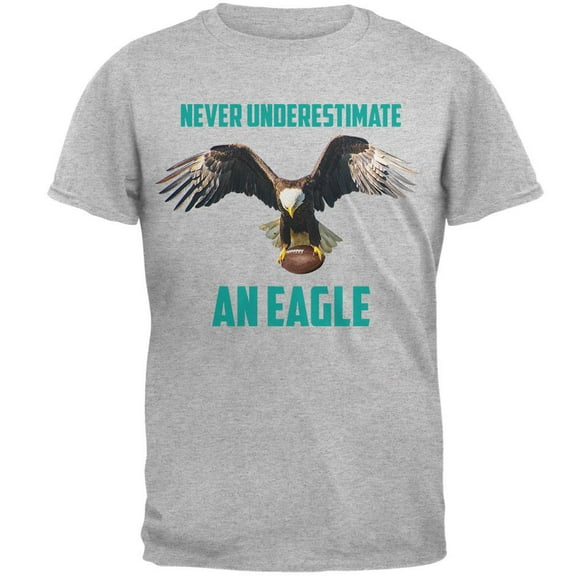 Never Underestimate An Eagle Flying Football Mens T Shirt Heather X-LG